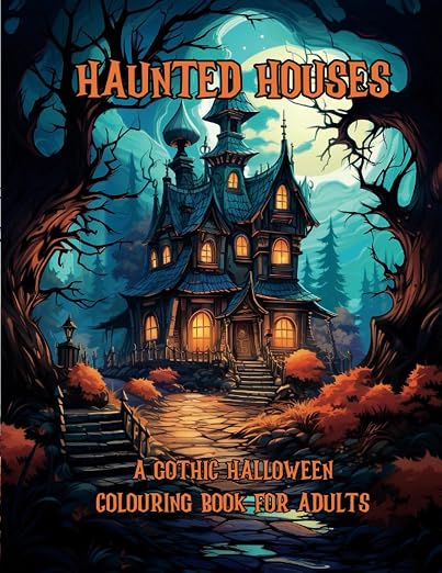Haunted Houses cover: a gothic mansion with glowing windows in a moonlit forest